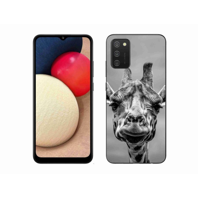 Zselés borítás mmCase Samsung Galaxy A02s (164.2x75.9x9.1mm) - fekete-fehér zsiráf