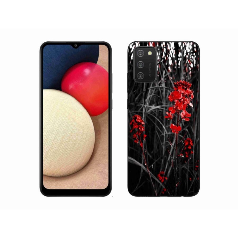 Zselés borítás mmCase Samsung Galaxy A02s (164.2x75.9x9.1mm) - piros növényhez
