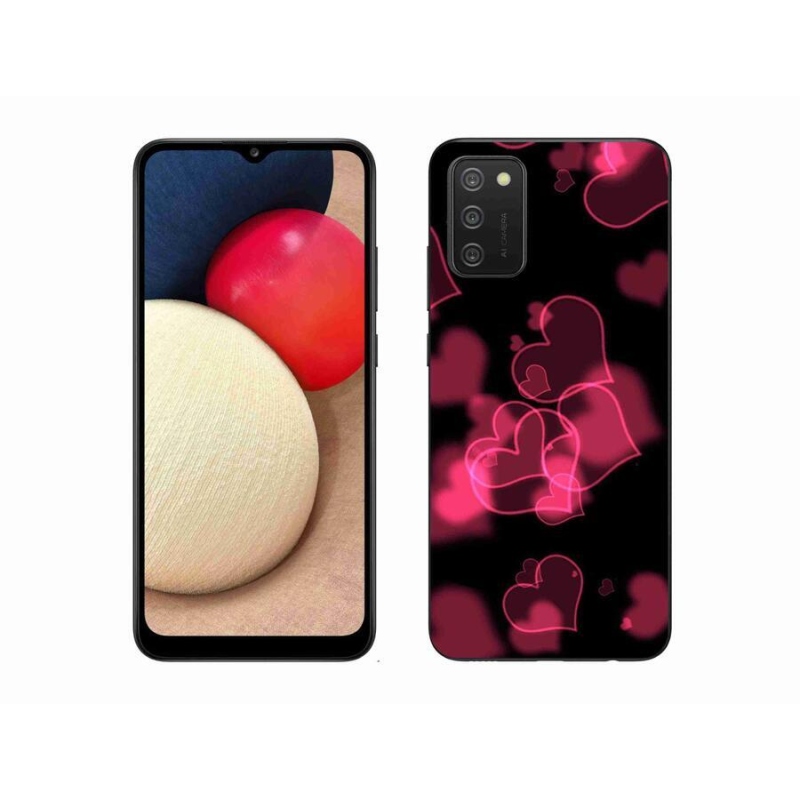 Zselés borítás mmCase Samsung Galaxy A02s (164.2x75.9x9.1mm) - piros szívek