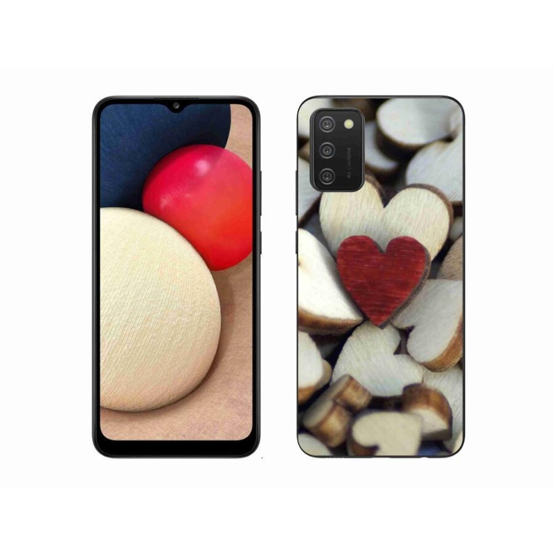 Zselés borítás mmCase Samsung Galaxy A02s (164.2x75.9x9.1mm) - gravírozott piros szívvel