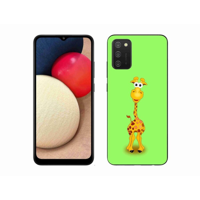 Zselés borító mmCase mobiltelefonhoz Samsung Galaxy A02s (164.2x75.9x9.1mm) - rajzfilm zsiráf