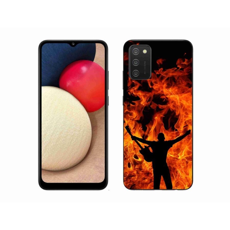 Gél borító mmCase mobil Samsung Galaxy A02s (164.2x75.9x9.1mm) - zenész és tűz