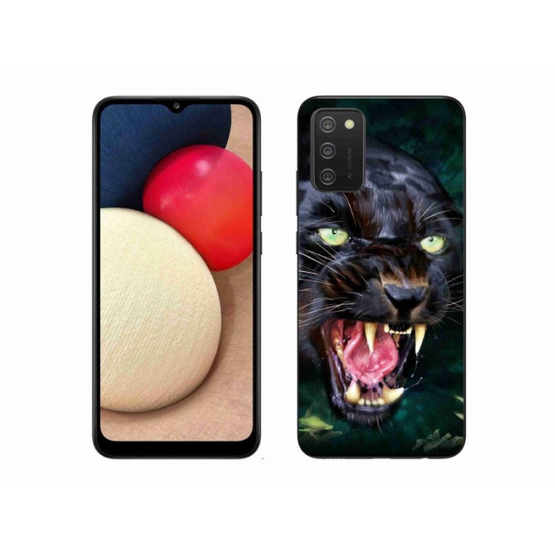 Zselés borítás mmCase Samsung Galaxy A02s (164.2x75.9x9.1mm) - dühös fekete párduc