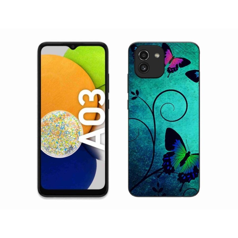 Gél borítás mmCase mobiltelefonhoz Samsung Galaxy A03 - színes pillangók