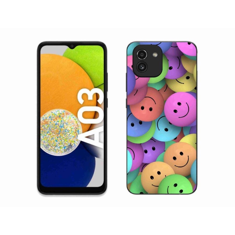 Gél borító mmCase a mobiltelefonon Samsung Galaxy A03 - színes smiley-k