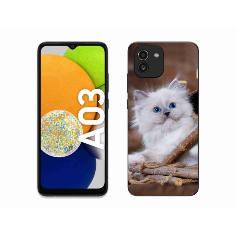 Gél borítás mmCase Samsung Galaxy A03 - fehér cica