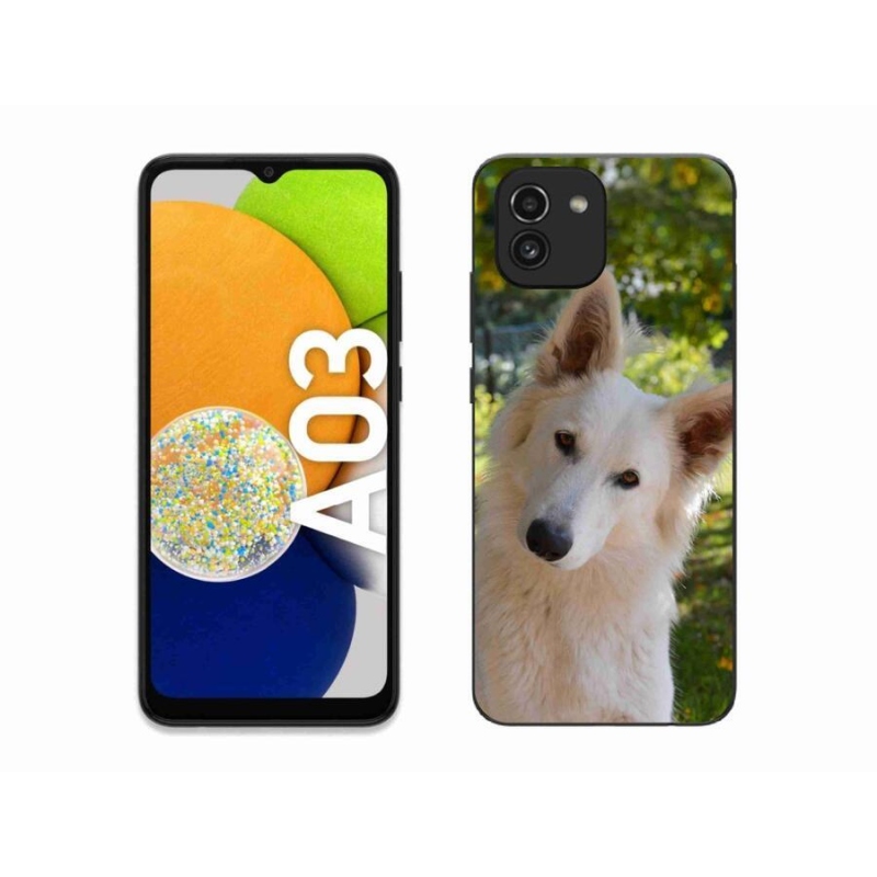 Zselés borítás mmCase Samsung Galaxy A03 - fehér Svájci juhász 1