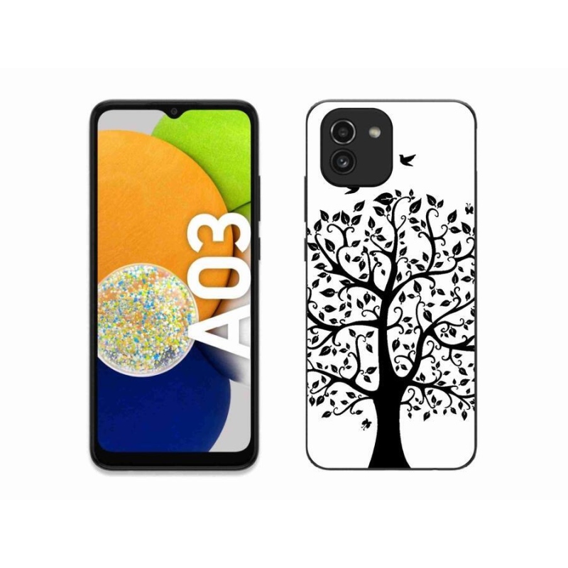 Zselés borítás mmCase Samsung Galaxy A03 - fekete-fehér fa