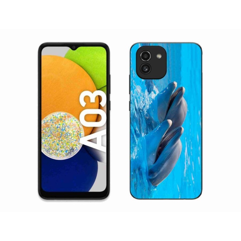 Gél védőhuzat mmCase mobiltelefonhoz Samsung Galaxy A03 - delfinek