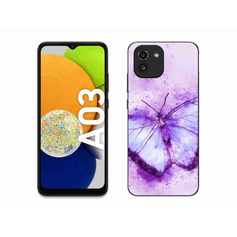 Zselés borítás mmCase Samsung Galaxy A03 - lila pillangó