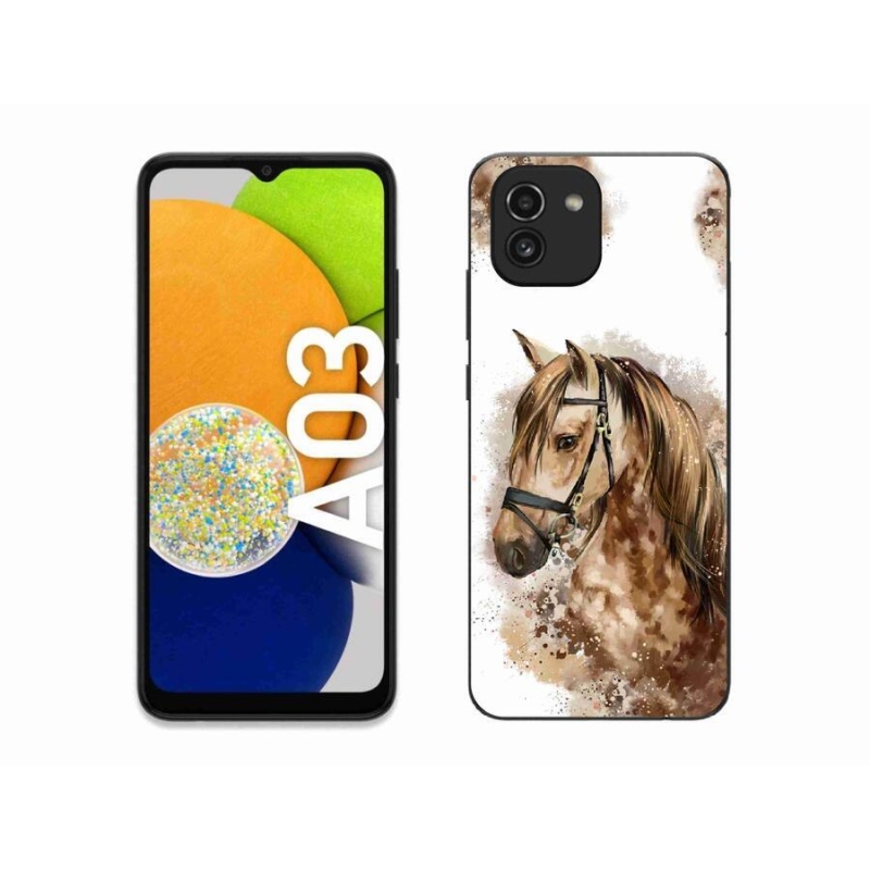 Zselés borítás mmCase Samsung Galaxy A03 - barna rajzfilm lóhoz