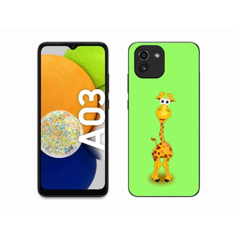 Zselés borítás mmCase Samsung Galaxy A03 - rajzfilm zsiráfhoz