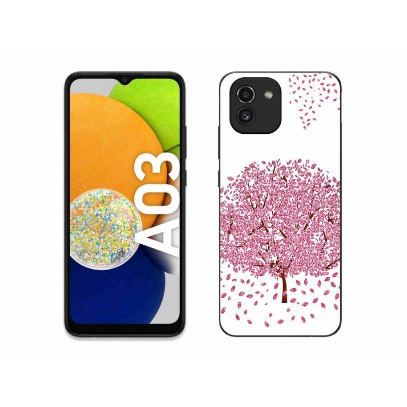 Gél borító mmCase mobiltelefonhoz Samsung Galaxy A03 - rajzfilm fa levelekkel
