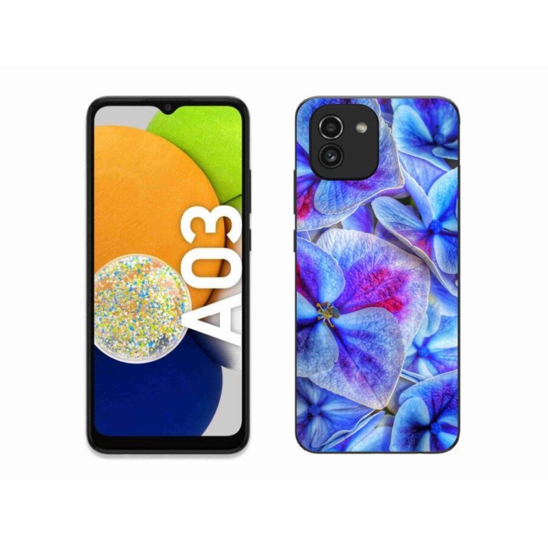 Gél védőhuzat mmCase Samsung Galaxy A03 - kék virágok 1