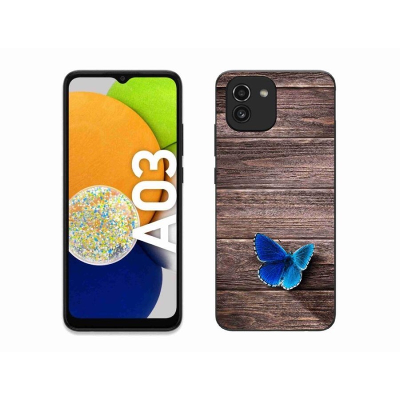 Gél védőhuzat mmCase Samsung Galaxy A03 - kék pillangó 1