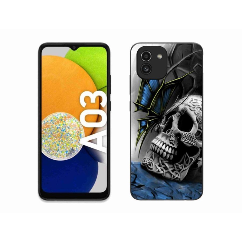 Gél borítás mmCase Samsung Galaxy A03 - pillangó és koponya