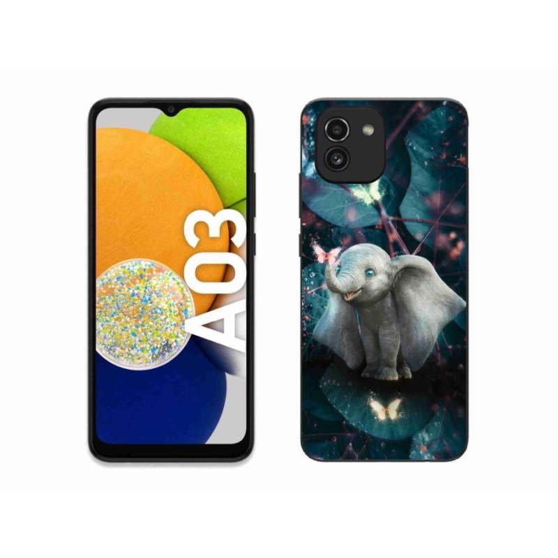 Gél borító mmCase mobiltelefonhoz Samsung Galaxy A03 - aranyos elefánt