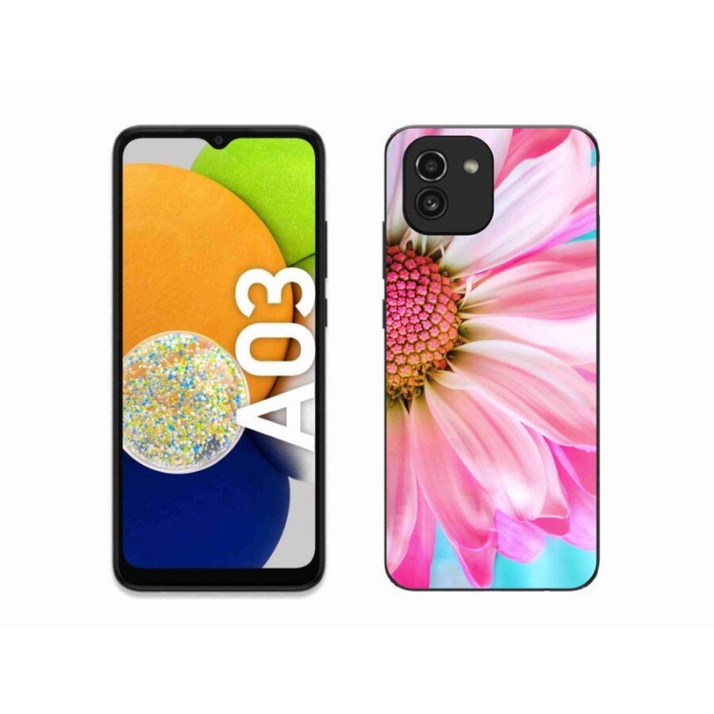 Gél védőhuzat mmCase Samsung Galaxy A03 - rózsaszín virág