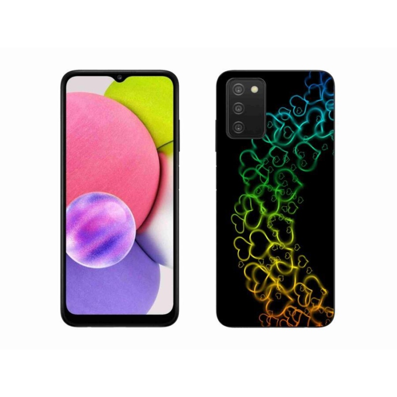 Zselés borítás mmCase Samsung Galaxy A03s (166,6 x 75,9 x 9,1) - színes szívek