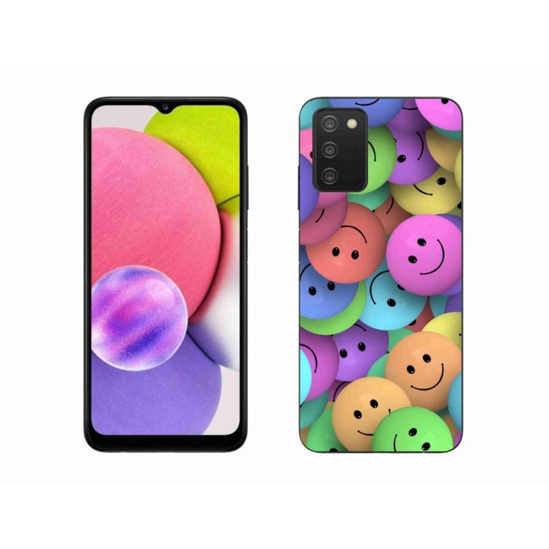 Gél borító mmCase a mobiltelefon Samsung Galaxy A03s (166.6 x 75.9 x 9.1) - színes smiley-k