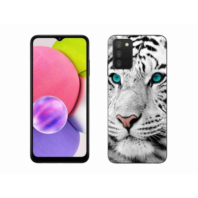 Zselés borítás mmCase Samsung Galaxy A03s (166,6 x 75,9 x 9,1) - fehér tigris