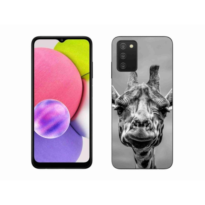 Zselés borítás mmCase Samsung Galaxy A03s (166.6 x 75.9 x 9.1) - fekete-fehér zsiráf