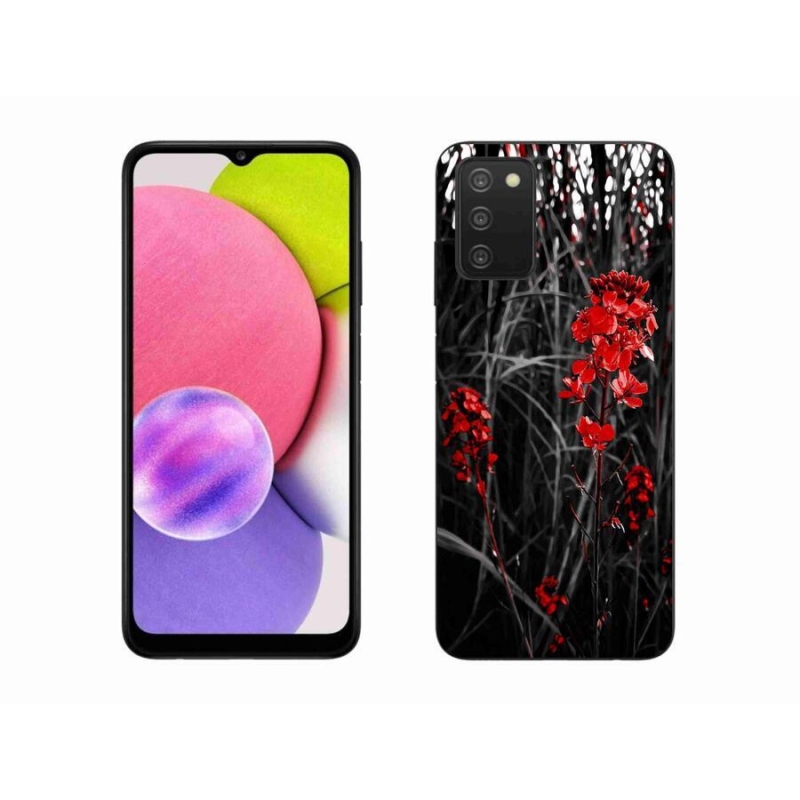 Zselés borítás mmCase Samsung Galaxy A03s (166.6 x 75.9 x 9.1) - piros növényhez