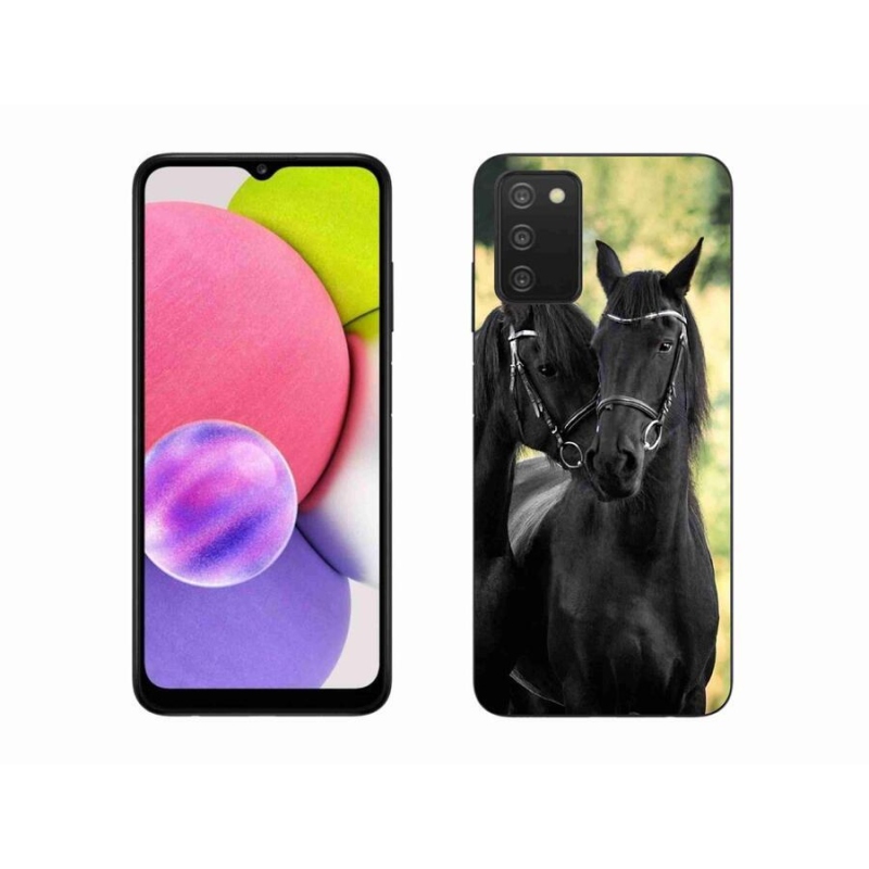 Zselés borítás mmCase Samsung Galaxy A03s (166,6 x 75,9 x 9,1) - két fekete ló