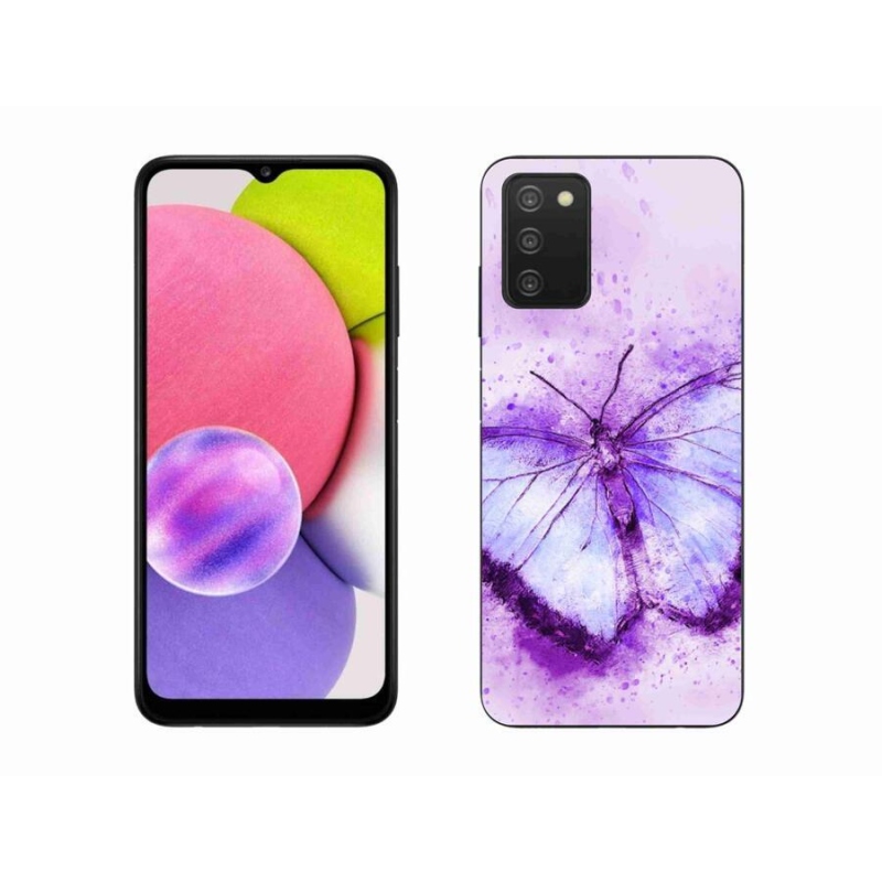 Zselés borítás mmCase Samsung Galaxy A03s (166.6 x 75.9 x 9.1) - lila pillangó