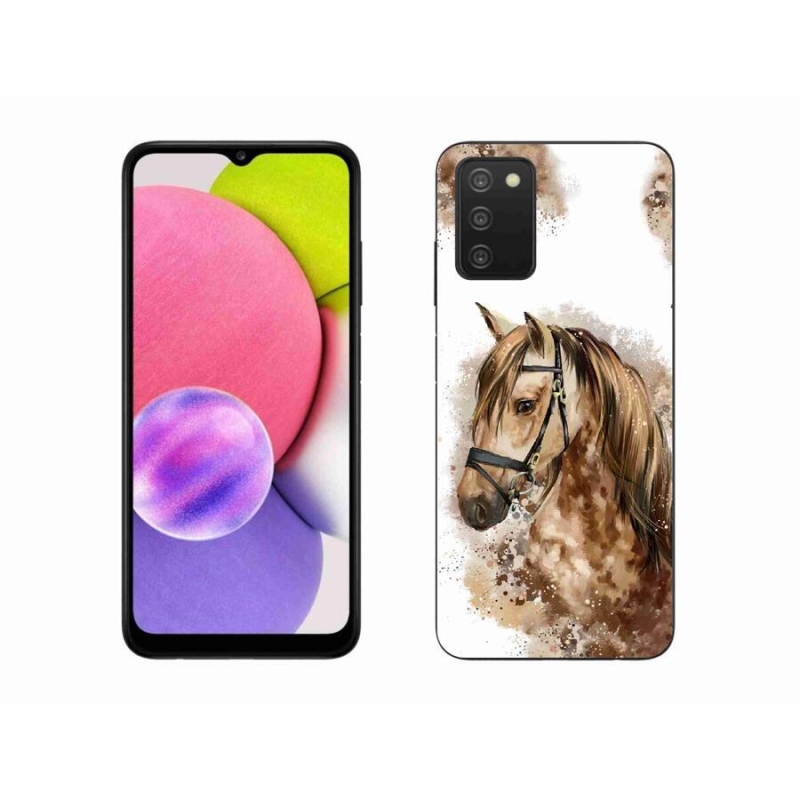 Zselés borítás mmCase Samsung Galaxy A03s (166.6 x 75.9 x 9.1) - barna rajzfilm lovacska