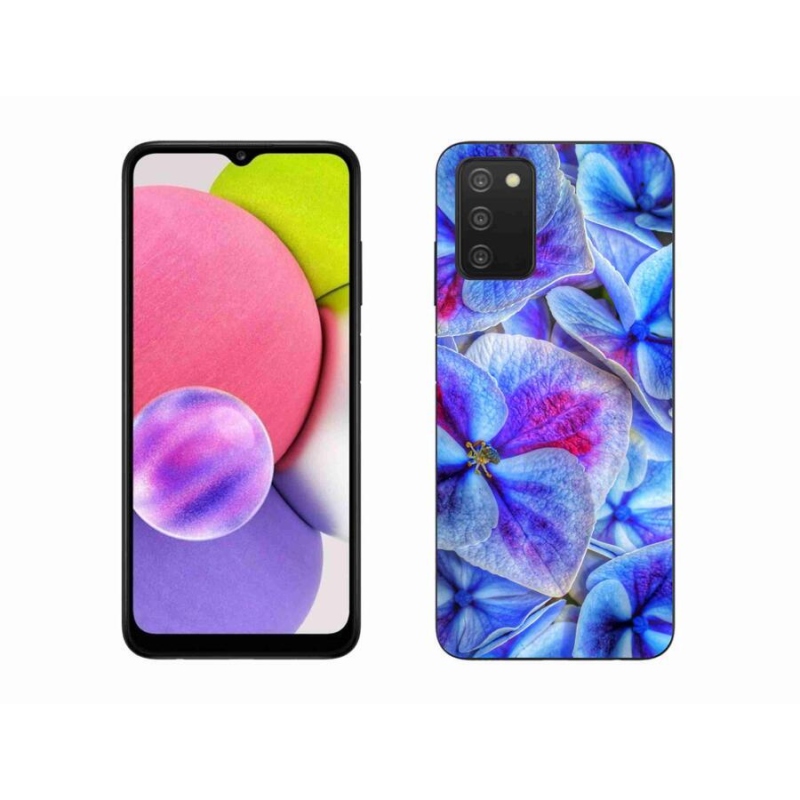 Zselés borító mmCase Samsung Galaxy A03s (166.6 x 75.9 x 9.1) - kék virágok 1