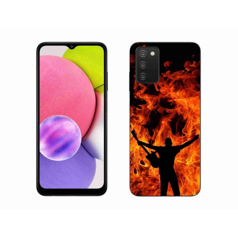Gél borító mmCase mobil Samsung Galaxy A03s (166.6 x 75.9 x 9.1) - zenész és tűz