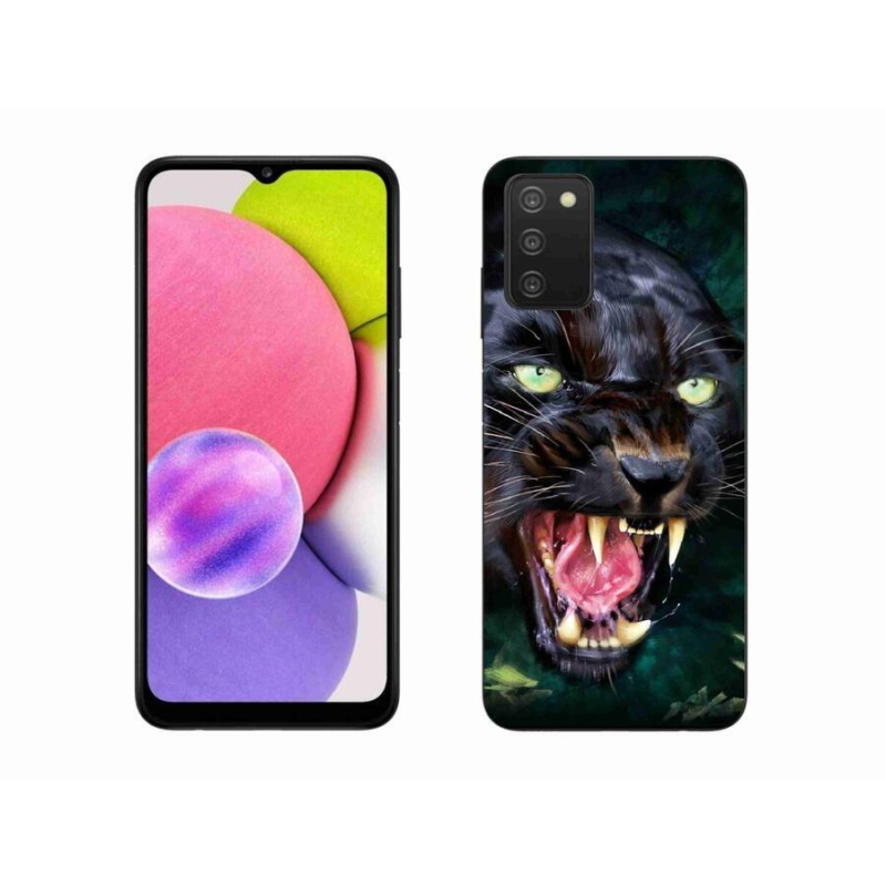 Zselés borítás mmCase Samsung Galaxy A03s (166.6 x 75.9 x 9.1) - dühös fekete párduc