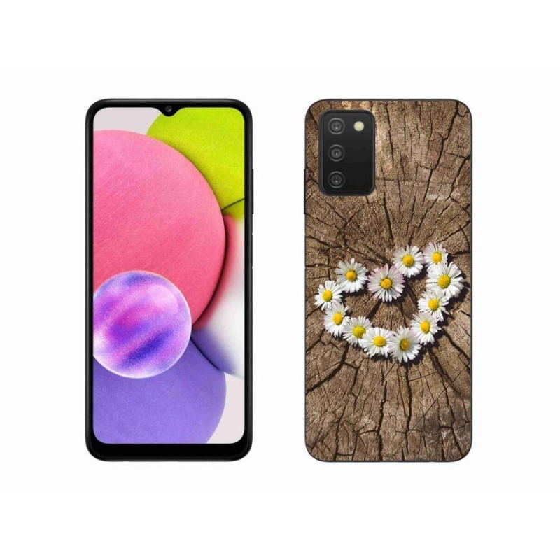 Zselés borító mmCase mobiltelefonhoz Samsung Galaxy A03s (166.6 x 75.9 x 9.1) - százszorszépek szíve