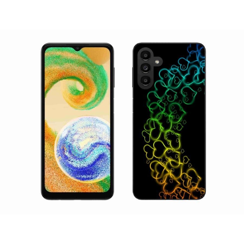 Zselés borító mmCase mobiltelefonhoz Samsung Galaxy A04s (164.7x76.7x9.1mm) - színes szívek