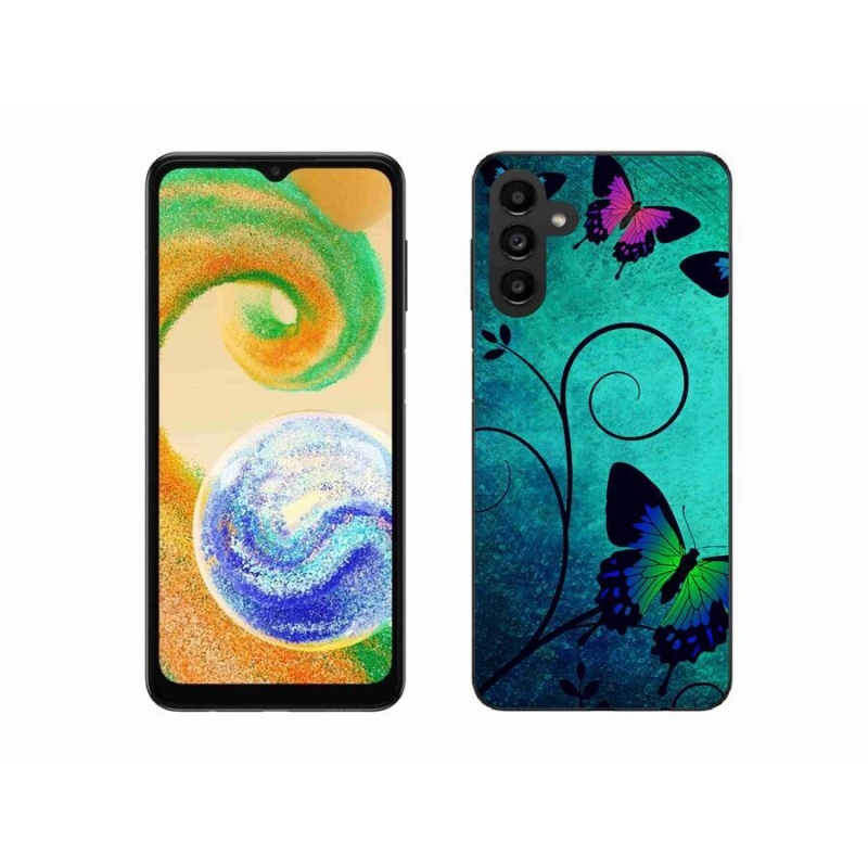 Gél védőhuzat mmCase mobiltelefonhoz Samsung Galaxy A04s (164.7x76.7x9.1mm) - színes pillangók