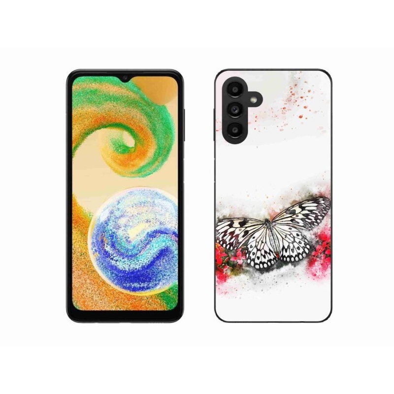 Zselés borító mmCase mobiltelefonhoz Samsung Galaxy A04s (164.7x76.7x9.1mm) - fekete-fehér pillangó