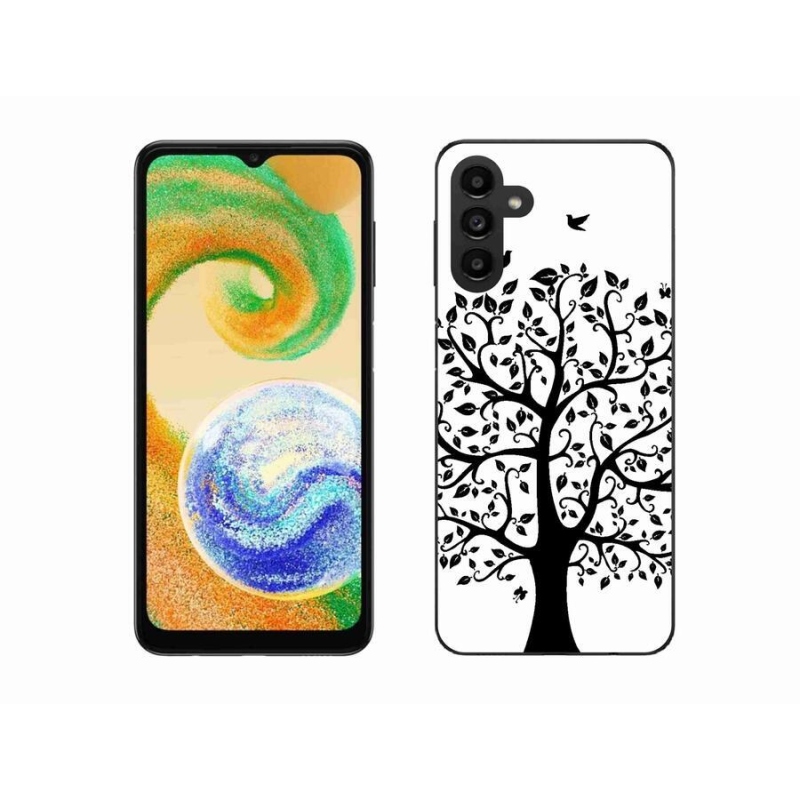 Zselés borítás mmCase Samsung Galaxy A04s (164.7x76.7x9.1mm) - fekete-fehér fa
