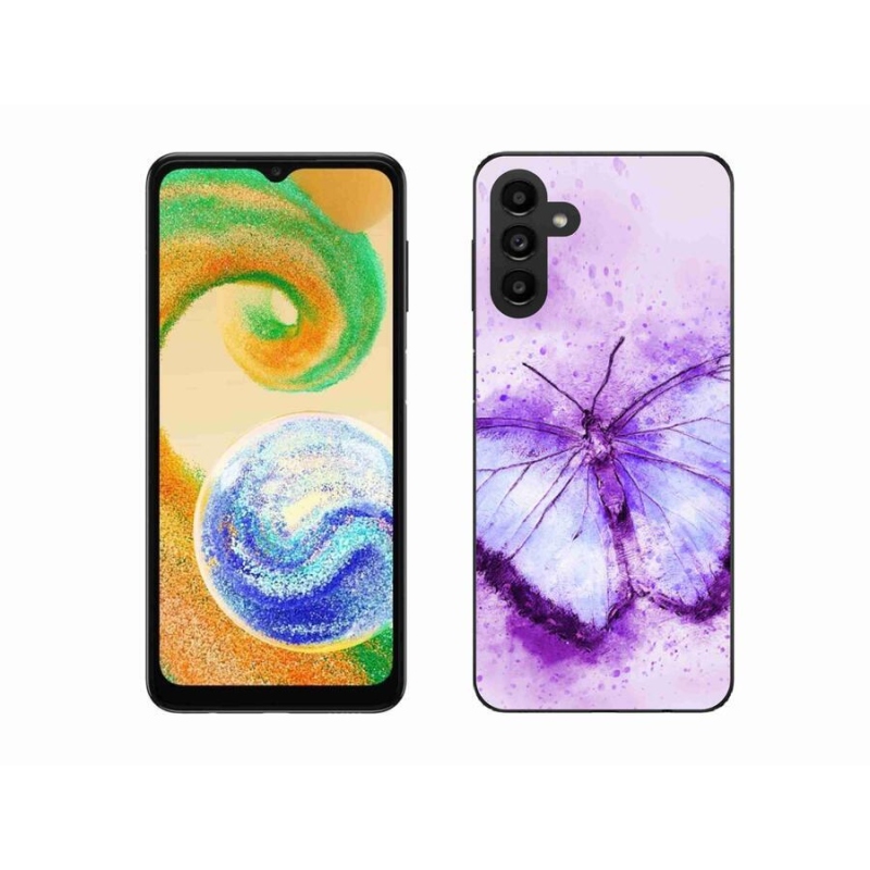 Zselés borítás mmCase mobiltelefonhoz Samsung Galaxy A04s (164.7x76.7x9.1mm) - lila pillangó