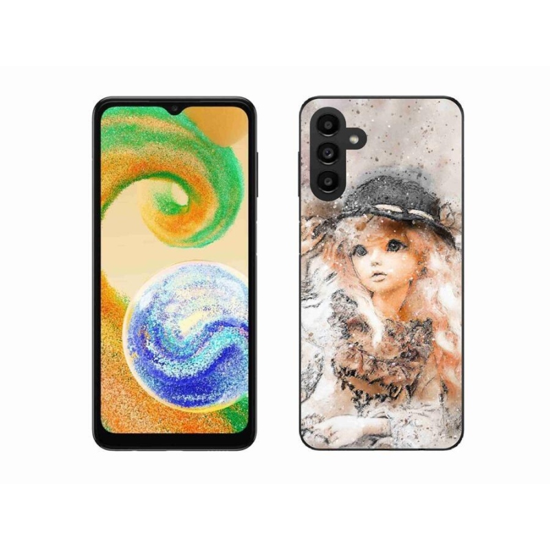 Zselés borító mmCase mobiltelefonhoz Samsung Galaxy A04s (164.7x76.7x9.1mm) - lány kalapos sapkával