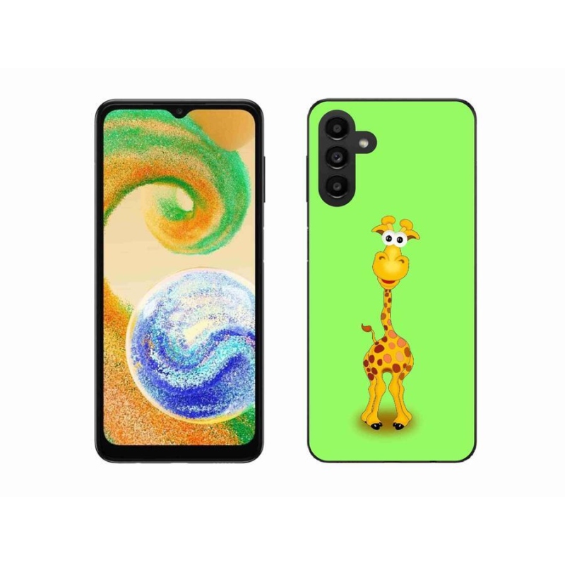 Gél borító mmCase mobiltelefonhoz Samsung Galaxy A04s (164.7x76.7x9.1mm) - rajzfilm zsiráf