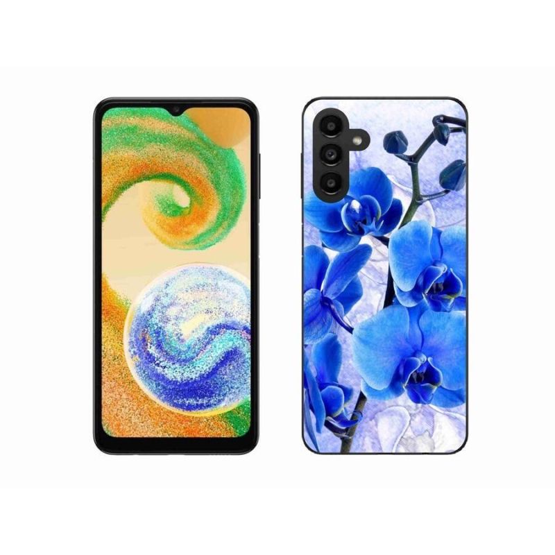 Gél védőhuzat mmCase mobiltelefonhoz Samsung Galaxy A04s (164.7x76.7x9.1mm) - kék virágok