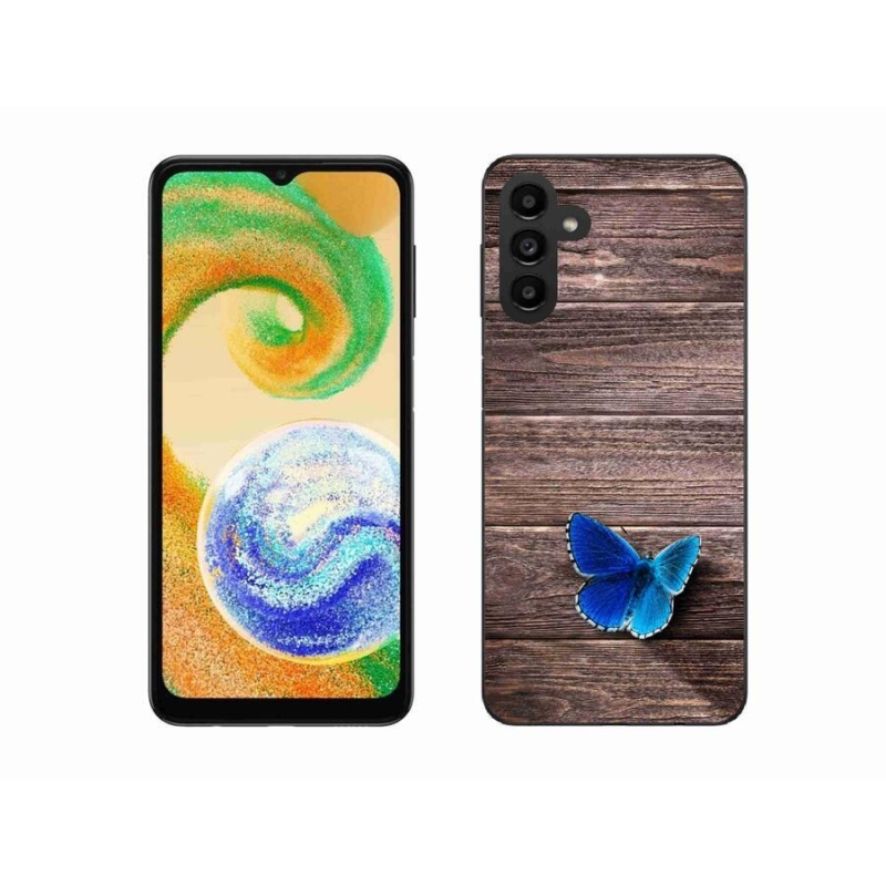 Gél védőhuzat mmCase mobiltelefonhoz Samsung Galaxy A04s (164.7x76.7x9.1mm) - kék pillangó 1