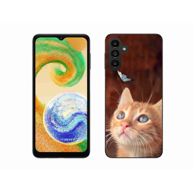 Zselés borító mmCase mobiltelefonhoz Samsung Galaxy A04s (164.7x76.7x9.1mm) - pillangó és cica