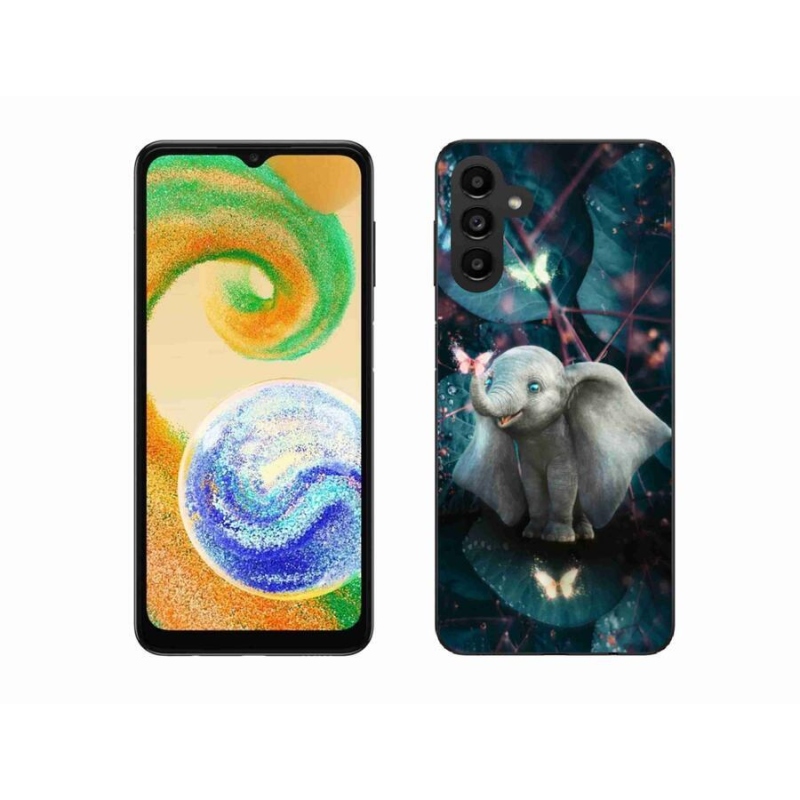 Zselés borítás mmCase mobiltelefonhoz Samsung Galaxy A04s (164.7x76.7x9.1mm) - aranyos elefánt