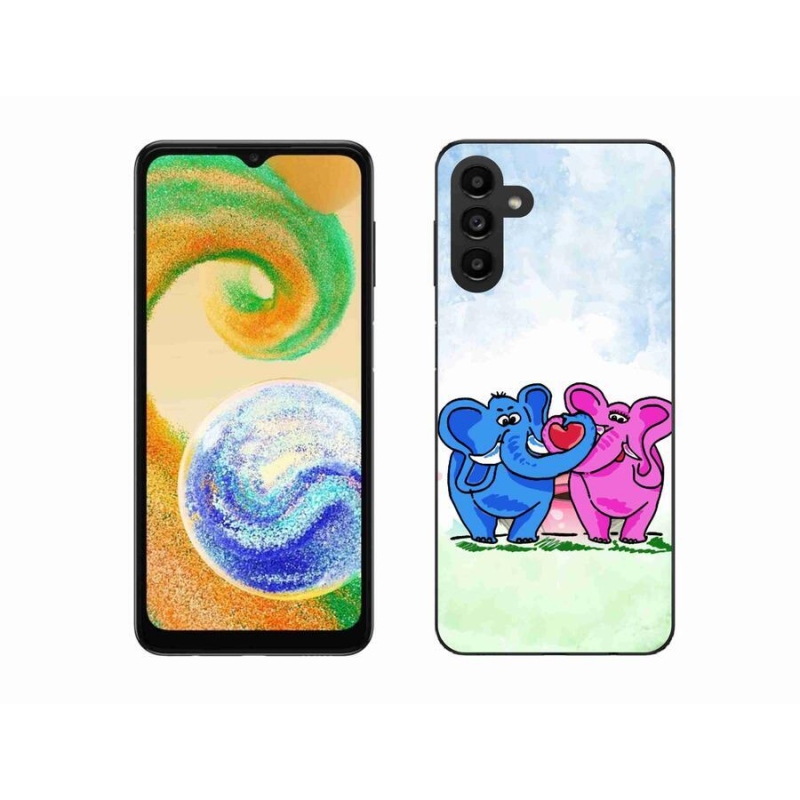 Gél borító mmCase mobiltelefonhoz Samsung Galaxy A04s (164.7x76.7x9.1mm) - elefántok szerelemben