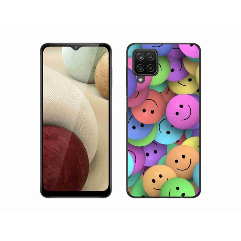 Gél borítás mmCase Samsung Galaxy A12 készülékhez - színes smiley-k