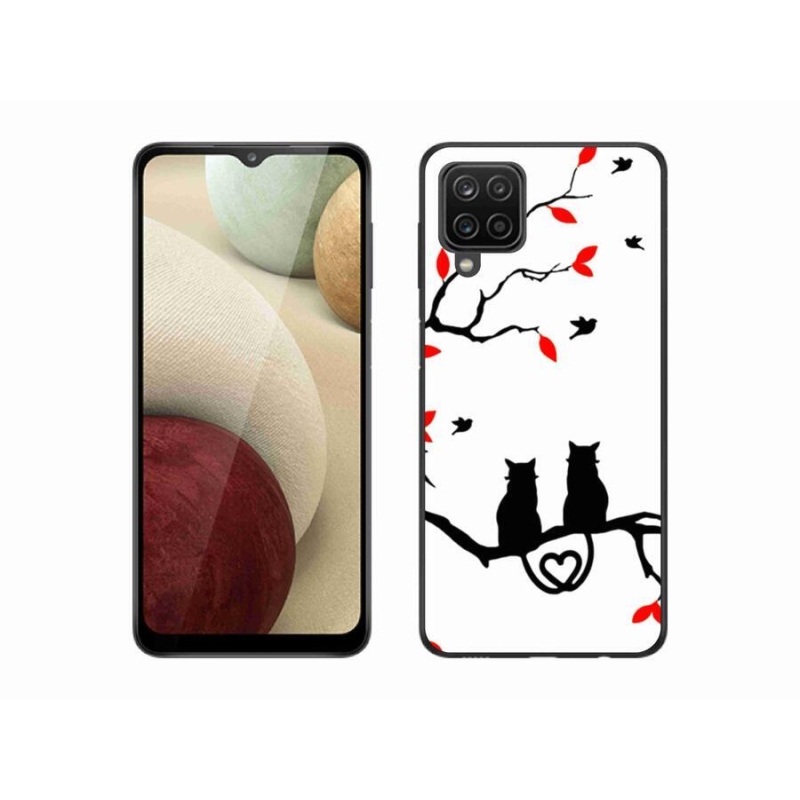 Gél borítás mmCase Samsung Galaxy A12 készülékhez - macska szeretet