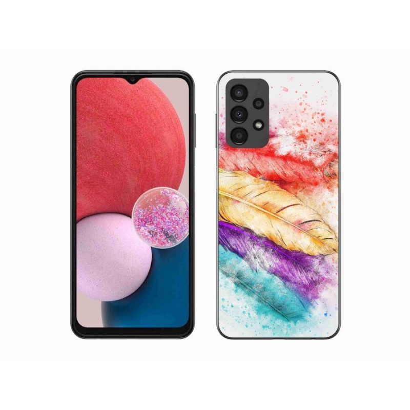 Gél borító mmCase a mobiltelefon Samsung Galaxy A13 4G - színes tollakkal