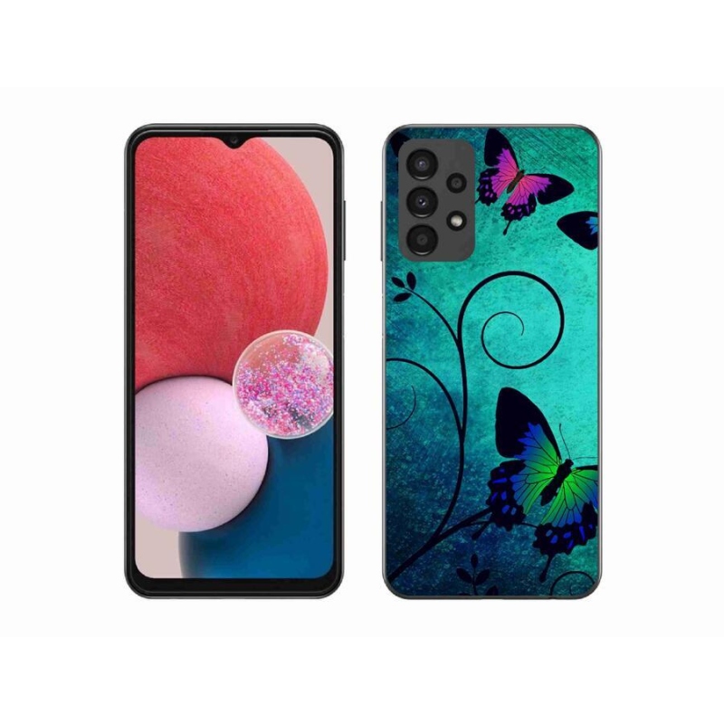 Gél borítás mmCase Samsung Galaxy A13 4G - színes pillangókhoz